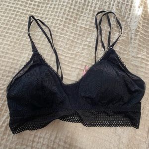 Black lace nursing bra